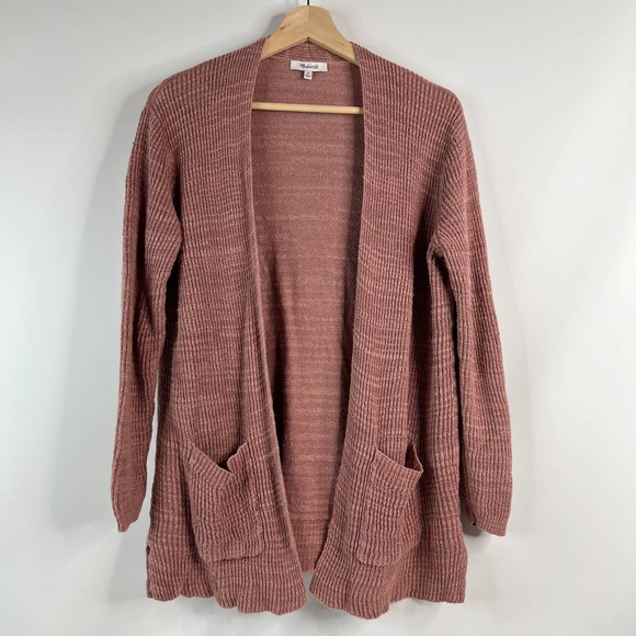 Madewell Sweaters - Madewell Postscript Cardigan Dusty Rose Linen Cotton Blend Medium Pink  F1565